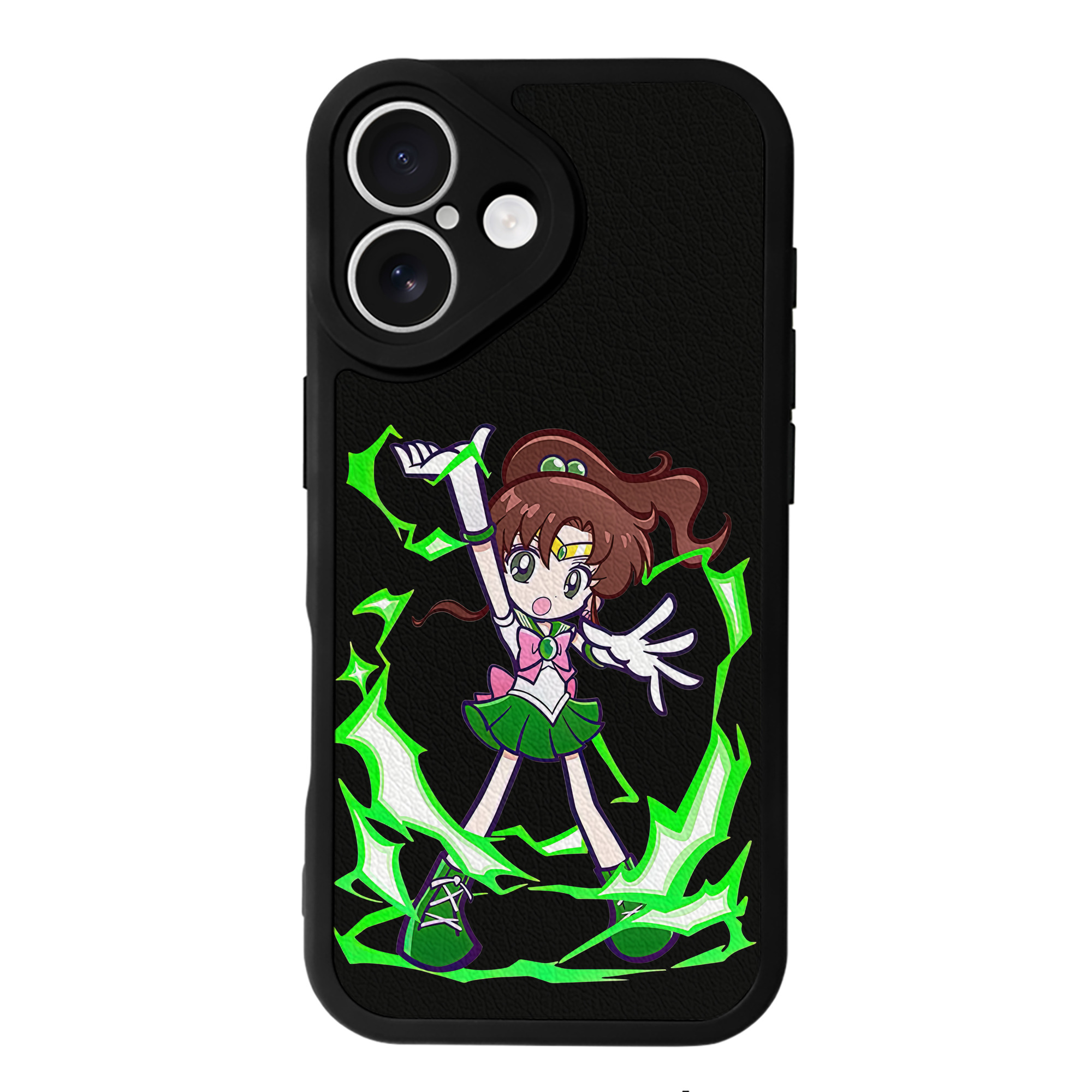 （画像用） 美少女戦士セーラームーン 木野 まこと きの まこと Sailor Moon Kino Makoto （セーラージュピター；Sailor Jupiter） 【iPhone 16シリーズ対応】シリコンスマホケース（レザー調） 材質：シリコン